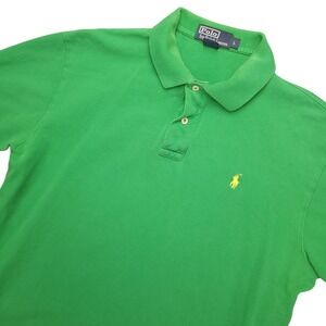 Polo By Ralph Lauren Polo Shirt Mens L Green Solid Cotton Pony Logo Top